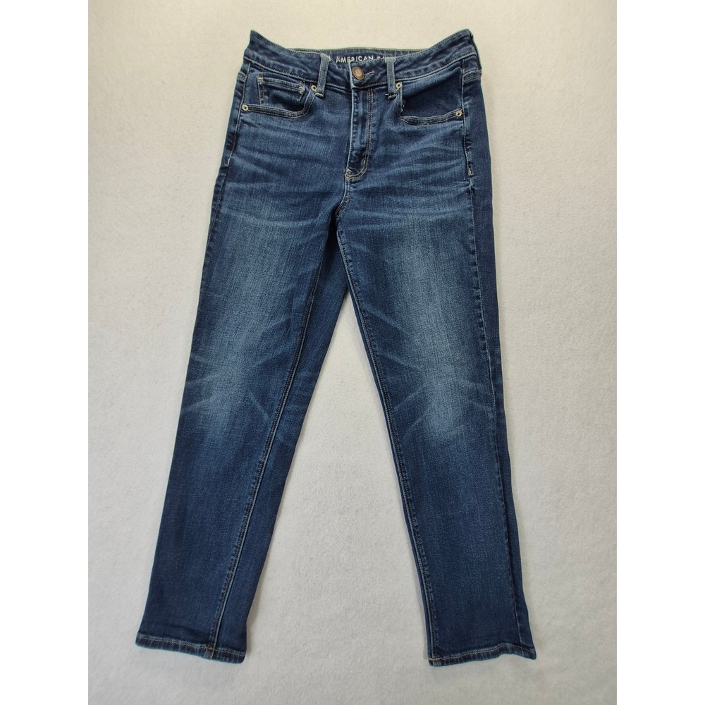 American Eagle Hi-Rise Tomgirl Jeans Womens 8 Blue Super Stretch Boyfriend